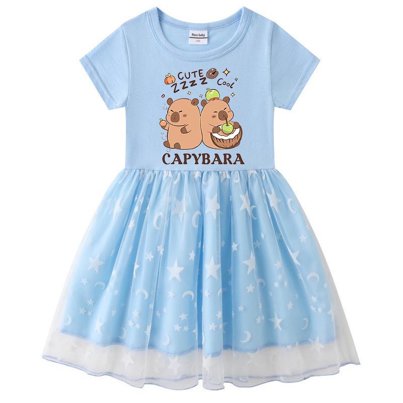 Children's Korean Style Rainbow Sequin Princess Dress - Short Sleeve for Summer, Long Sleeve for Spring/Autumn