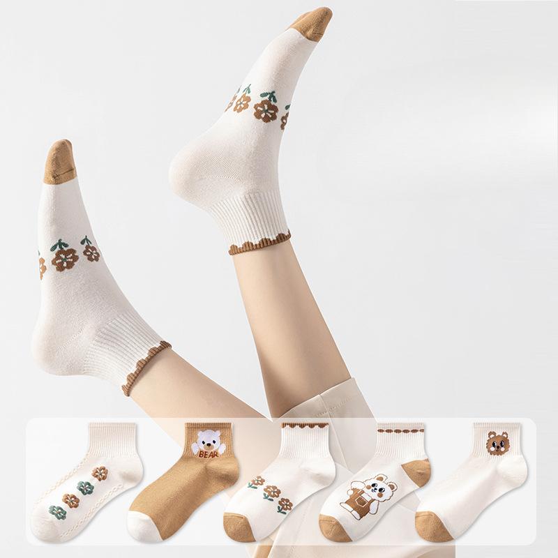 Women's Short Socks, Spring and Autumn Cotton Socks, Boneless, Deodorizing, Sweat-absorbing, Shallow Sports Socks, Summer Thin Boat Socks