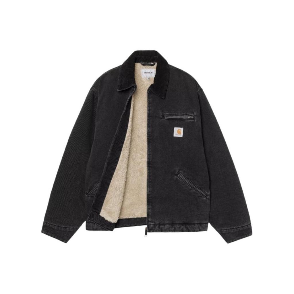 Carhartt WIP Solid Color Label Pocket Zipper Loose Fit Long Sleeve Denim Jacket Men jackets I03587800E06