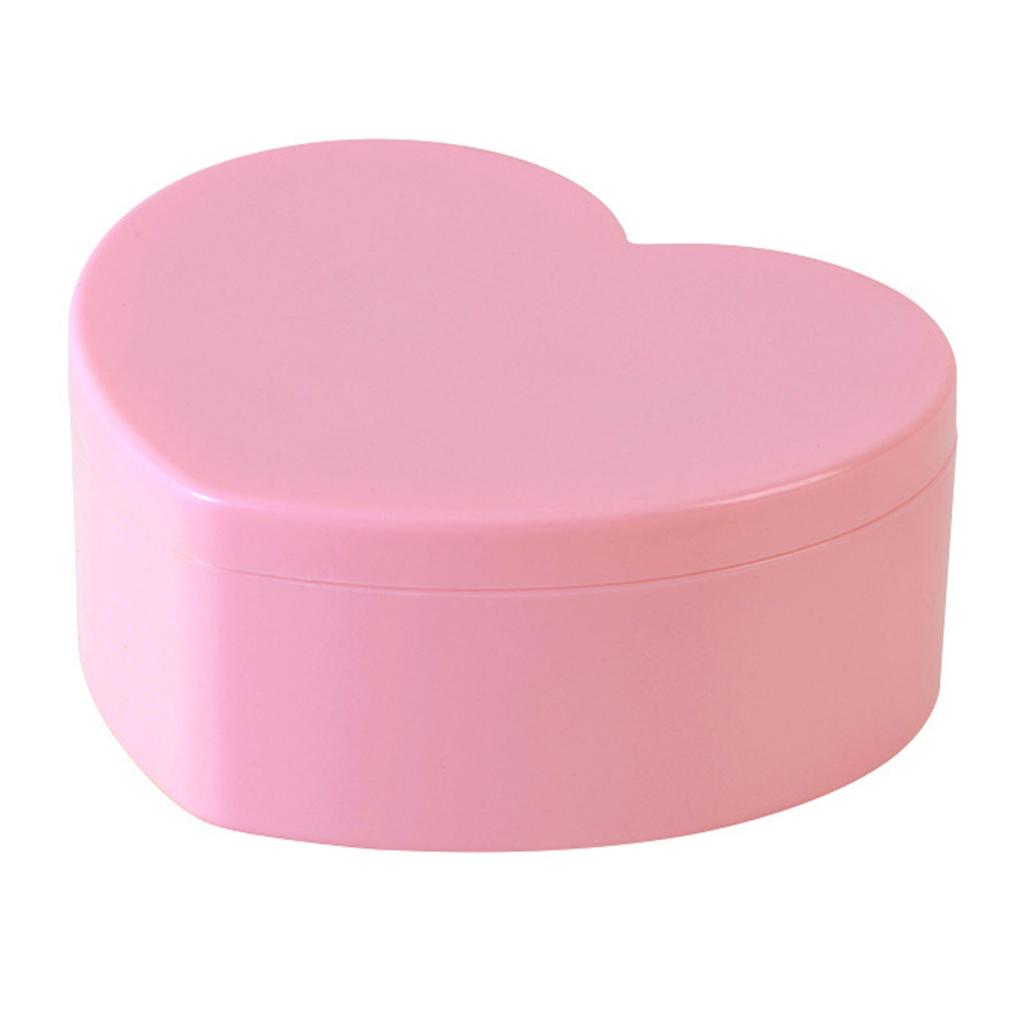 Herzförmige Schmuckschatulle Kunststoff 2 Schichten Niedlich Kleine Schmuck-Organizer-Box für Jubiläen Hochzeit Valentinstag Rosa