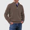 Autumn/Winter Men'S Plus-Size Knit Top, Zip-Up Knit Shirt, Warm Base Layer, Sweater For Men
