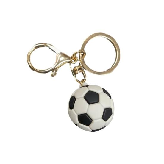 Keychain Pendant Football Design Key Ring with Lobster Clasp Thickened Metal чёрный