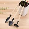 Gardening Mini Tools Set: Small Iron Shovel, Wooden Stick, Iron Rake for Pruning and Soil Digging