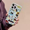 Handyhülle für iPhone 11 13 Hülle iPhone 12 14 15 16 Pro Max 12 Pro 15 Plus Leder lackiert wasserdicht sturzsicher und verschleißfest Cartoon
