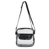 Transparent Messenger Bag PVC Shoulder Bag with Adjustable Strap for Daily Shopping Beach Traveling
