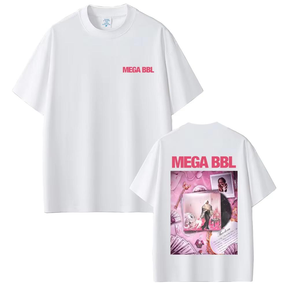 Rapper Theodora Mega Bbl Album Grafik T-Shirts Herren Damen Lässig Vintage Baumwoll-T-Shirt Unisex Hip Hop Mode Popmusik T-Shirt