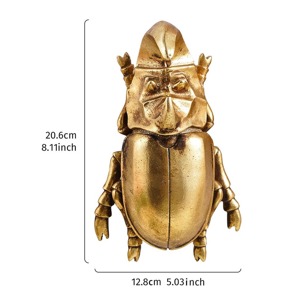 Beetles Wall Hanging Ornament Golden Artwork Walls Sculpture Decoration for Bedroom