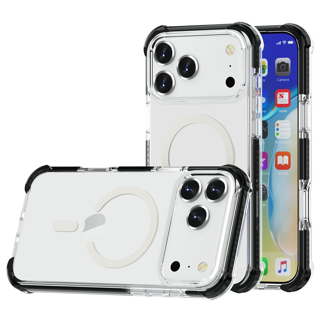 For iPhone 17 Pro Case Compatible with MagSafe Reinforced Corners TPU + Acrylic + TPE Phone Cover