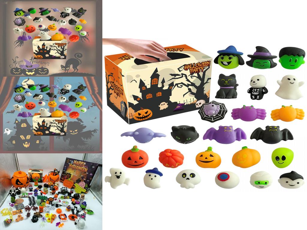 Halloween Squishies Mochi Toys 24pcs Mini Surprise Box For Kids And Adults
