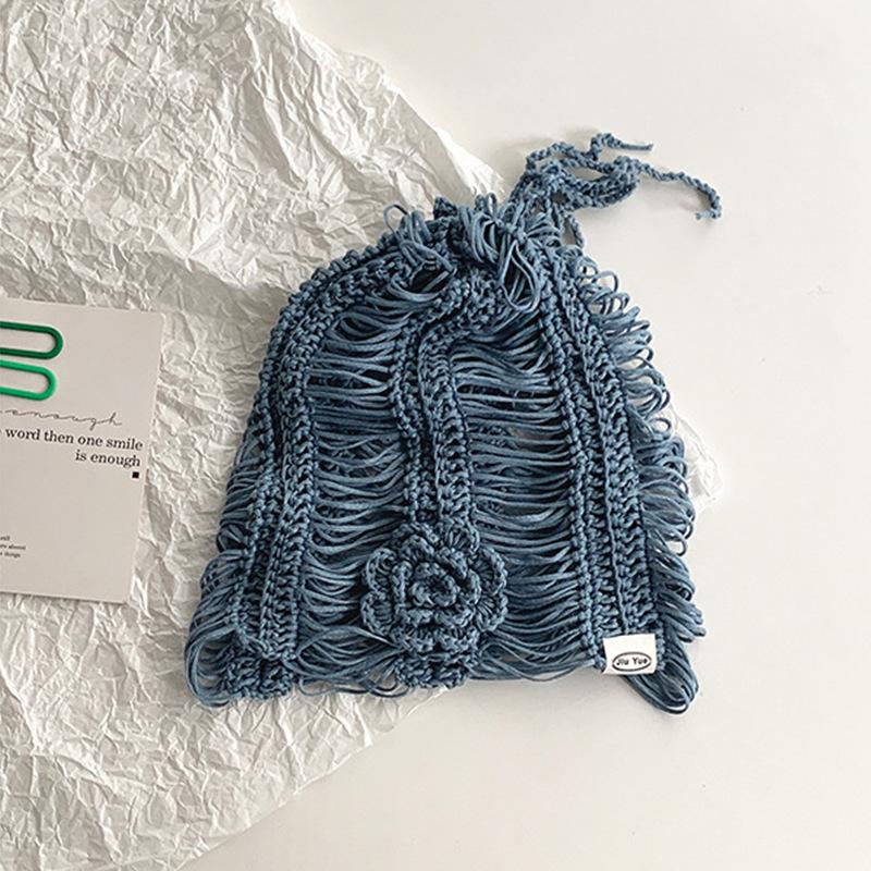 Spring and Summer New Korean Retro Elegant Thin Stacked Hat Three Dimensional Flower Hollow Knitted Hat Women's Niche Face Small