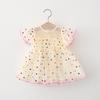 Summer New Year-old Girl Baby Wave Point Fluffy Mesh Skirt Baby Girl Flying Sleeve Princess Skirt Fairy Girl Skirt