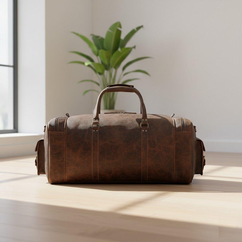 Personalisierte Leder-Reisetasche, Vollnarbenleder-Turnbeutel, Leder-Reisetasche für Männer, handgefertigte Leder-Wochenendtasche, Leder-Reisetasche als Geschenk