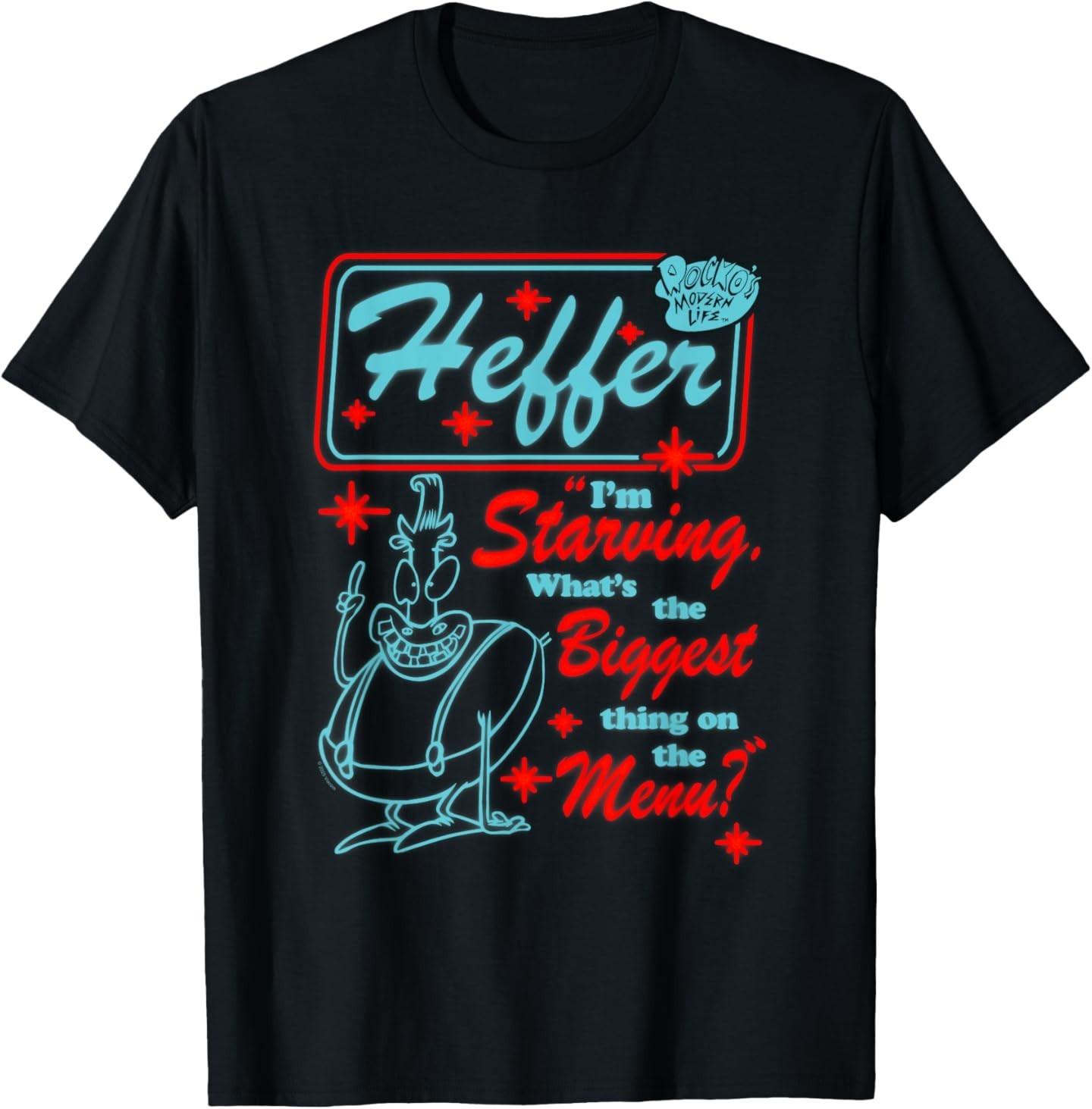 Rocko s Modern Life Heffer I m Starving Neon Style Cartoon T-Shirt S разноцветный