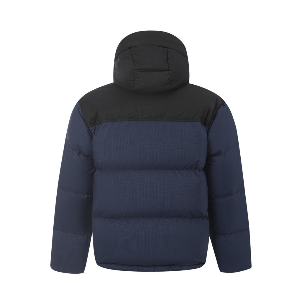 Li-Ning Sports Lifestyle Series Minimalist Color-Block Zipper Letter Hooded Versatile Down Jacket Unisex outerwear AYMV435-5