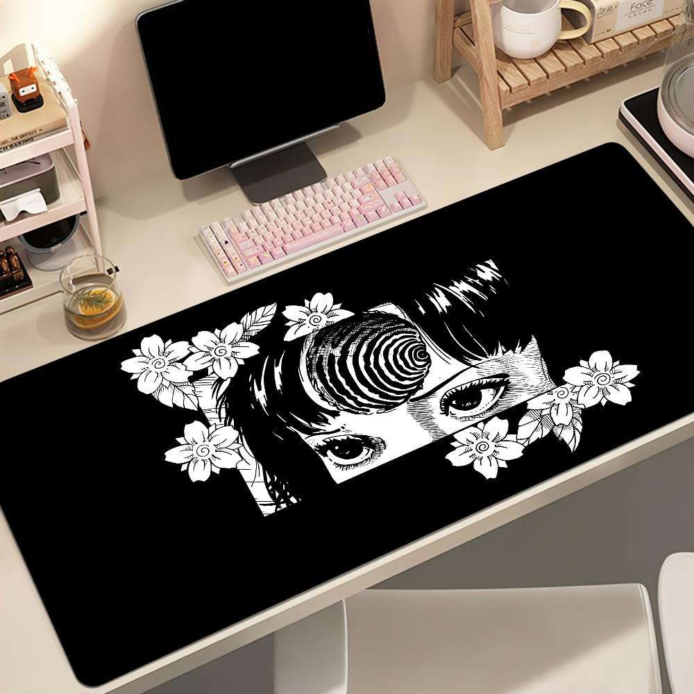 Black White Girl J-Junji Ito T-Tomie Mouse Pad Non-slip Thickened MousePad Student Cushion Large Writing Gaming Lockedge Office