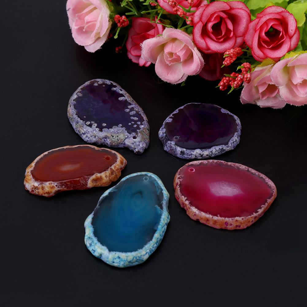 5Pcs 30 40mm Multi uses Natural Irregular Shaped Agate Slices Lot DIY Decoration Supplies