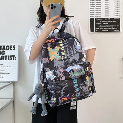 Junior High School Studenten Cartoon Graffiti Schultasche Männer Frauen Reiserucksack Schüler Schultasche