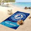 Cardiff City Personalized Printed Beach Towel Soccer Logo Support Custom Name Text Absorbent Towel For Sport Travel Special Gift