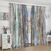 Wood Planks Blackout Curtains  Rustic Vintage Wooden Planks Farmhouse Print Rod Pocket Window Treatments Drapes for Bedroom Livin
