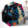 1 Stück Schwarzer Katzen-Print Regenschirm - 8-Speichen Automatisches Öffnen/Schließen, Modischer Kompakter Regenschirm für Outdoor-Abenteuer yy250813177