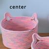 Desktop Storage Sets Cat Ear Organizer Cosmetic Snacks Sundry Keys Woven Storage Basket