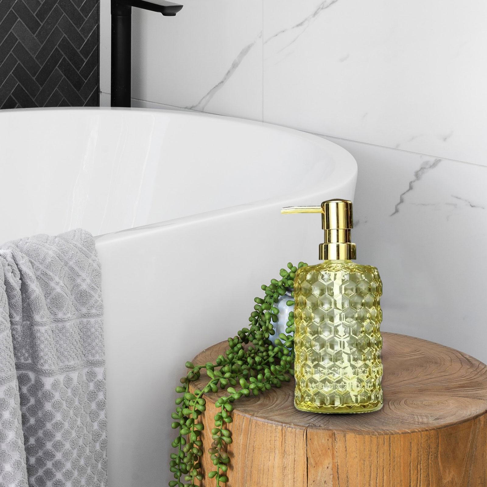 

Стеклянный дозатор для мыла, гель для душа, 500 мл, прочный многоцелевой флакон для лосьона жёлтый