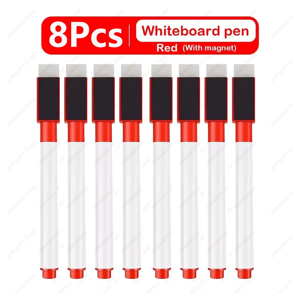48-1Pcs Magnetic Erasable Whiteboard Pen Color Options Numbering Stationery Office Teaching Supplies for Student Blackboard Note