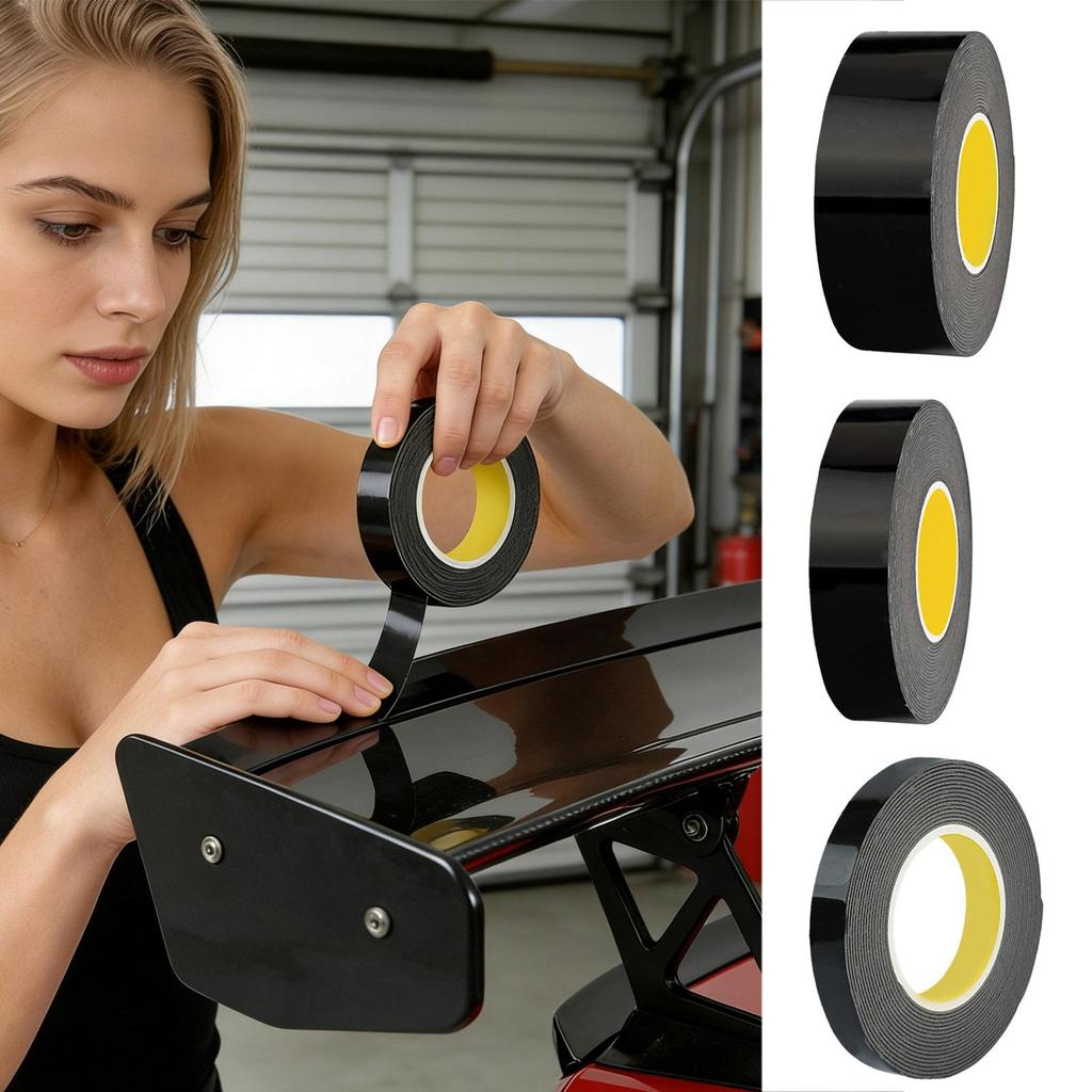 2-sided Tape for Car Trim Thickened Strong Adhesion Double-Sided Tape for Vehicle Decor for Moldings Badges Temporary Parking