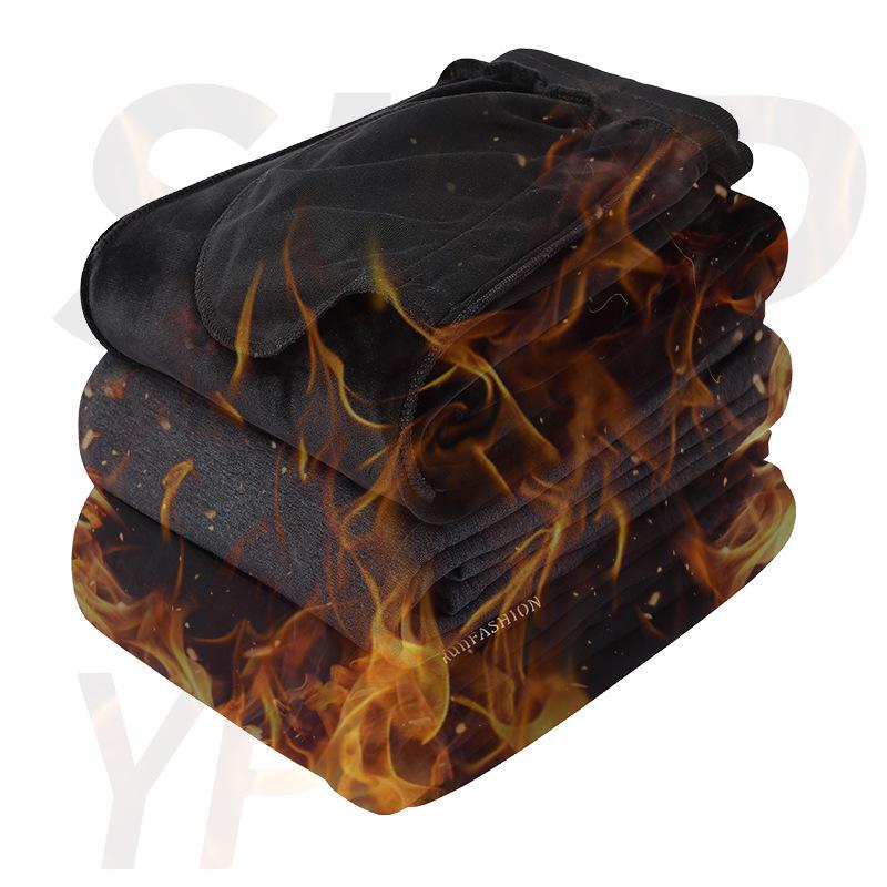 Men's Fleece-Lined Thickened Casual Trousers for Autumn and Winter Loose-Fit Tapered Legs Men's Sports Trousers Trendy Brand Sweatpants for Men