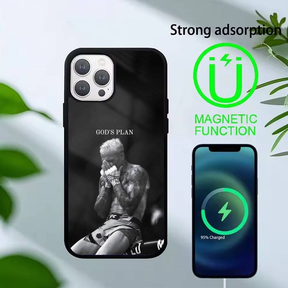 Custodia per Telefono U-Ufc Charles Oliveira Per iPhone17,16,15,14,13 Plus,Pro Max Magnetica Per Ricarica Wireless Magsafe