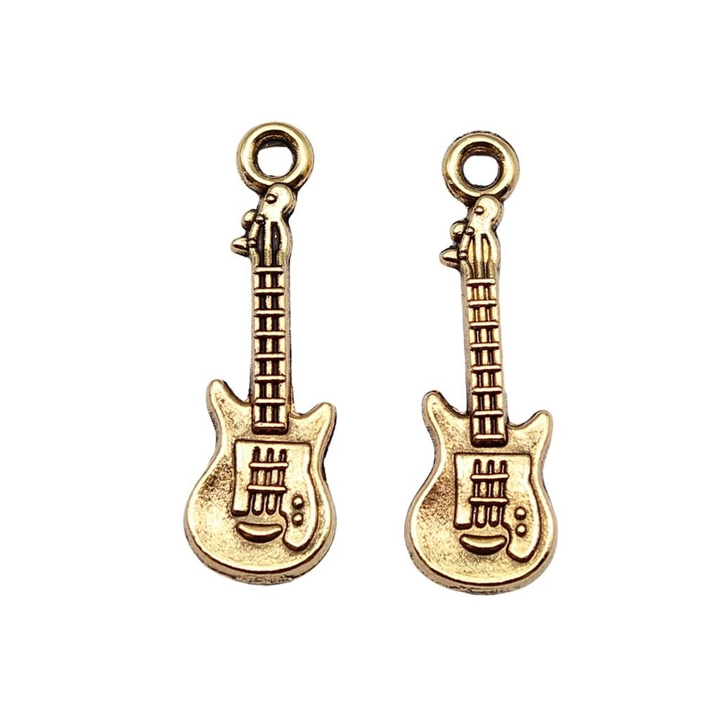 Musical Charms Multi Color Alloy Guitar Pendants For Music Themed Jewelry Making