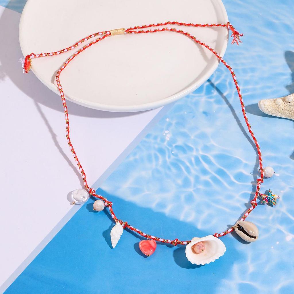 Bohemian Ocean Style Shell Necklace & Starfish Bracelet Set