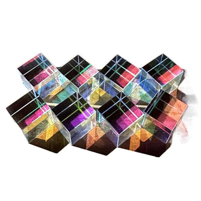 Colorful Light Prism Sun Catcher Cube - Glass Ornament and Creative Decompression Gift