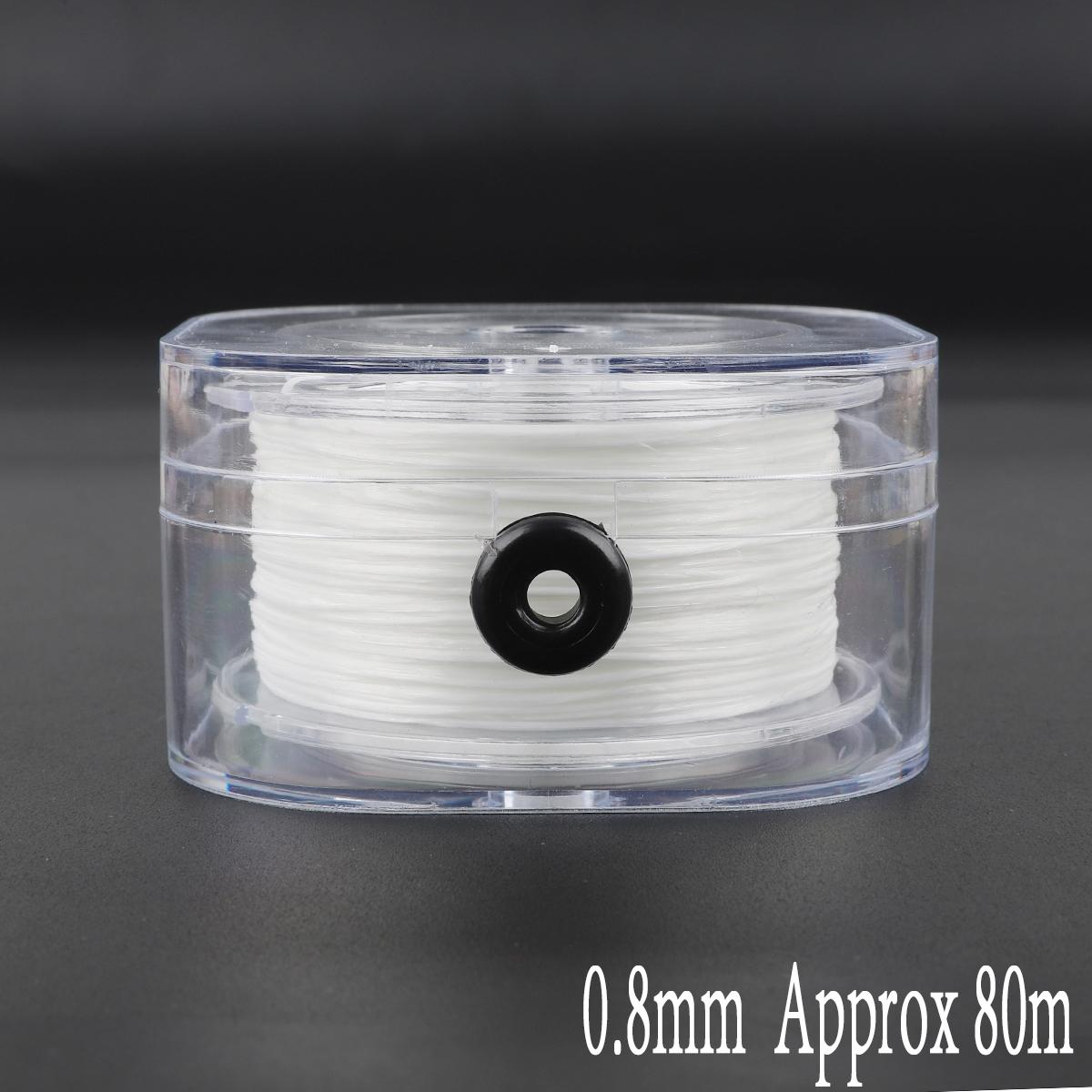 

30-200M Crystal Beading Stretch Elastic Thread шнур з коробкою 0,2/0,6/0,8/1 мм прозорий прозорий дріт/нитка 0.8mm 80m