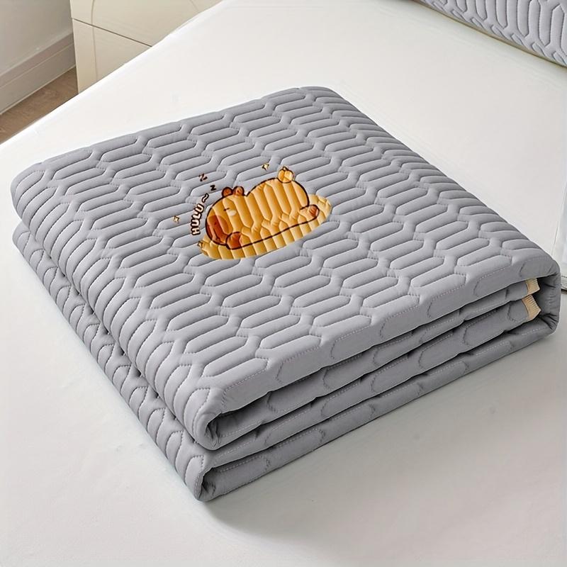 Cool Feeling Ice Fabric Bed Linen Single Summer Cold Bed Pad Washable Cartoon Mattresses  Elastic Band Four Corners Bedspreads