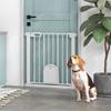 75-82cm Pet Safet Gaye, Pressure Fit Stair, with Cat Flap, Double Locking, White