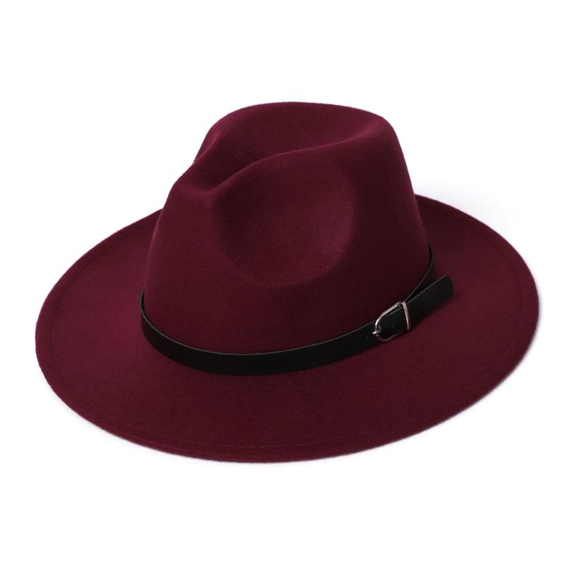 European Retro British-Style Jazz Top Hat with Buckle - Unisex Flat Top for Gentlemen and Ladies