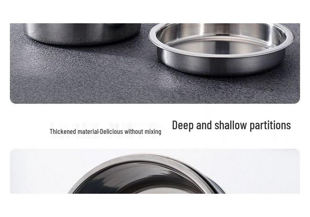 Large Capacity Stainless Steel Insulated Lunch Box - Deep, Anti-Overflow, Portable for Home & Office