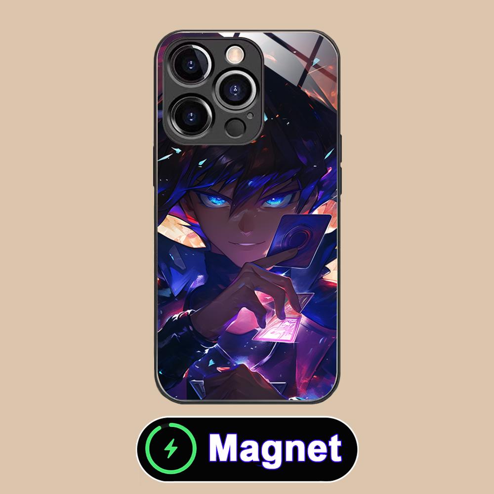 Yugioh Seto Kaiba Phone Case for iPhone 17 16 15 14 13 12 11 Air Pro Max Plus Mini Glass MagSafe Cover
