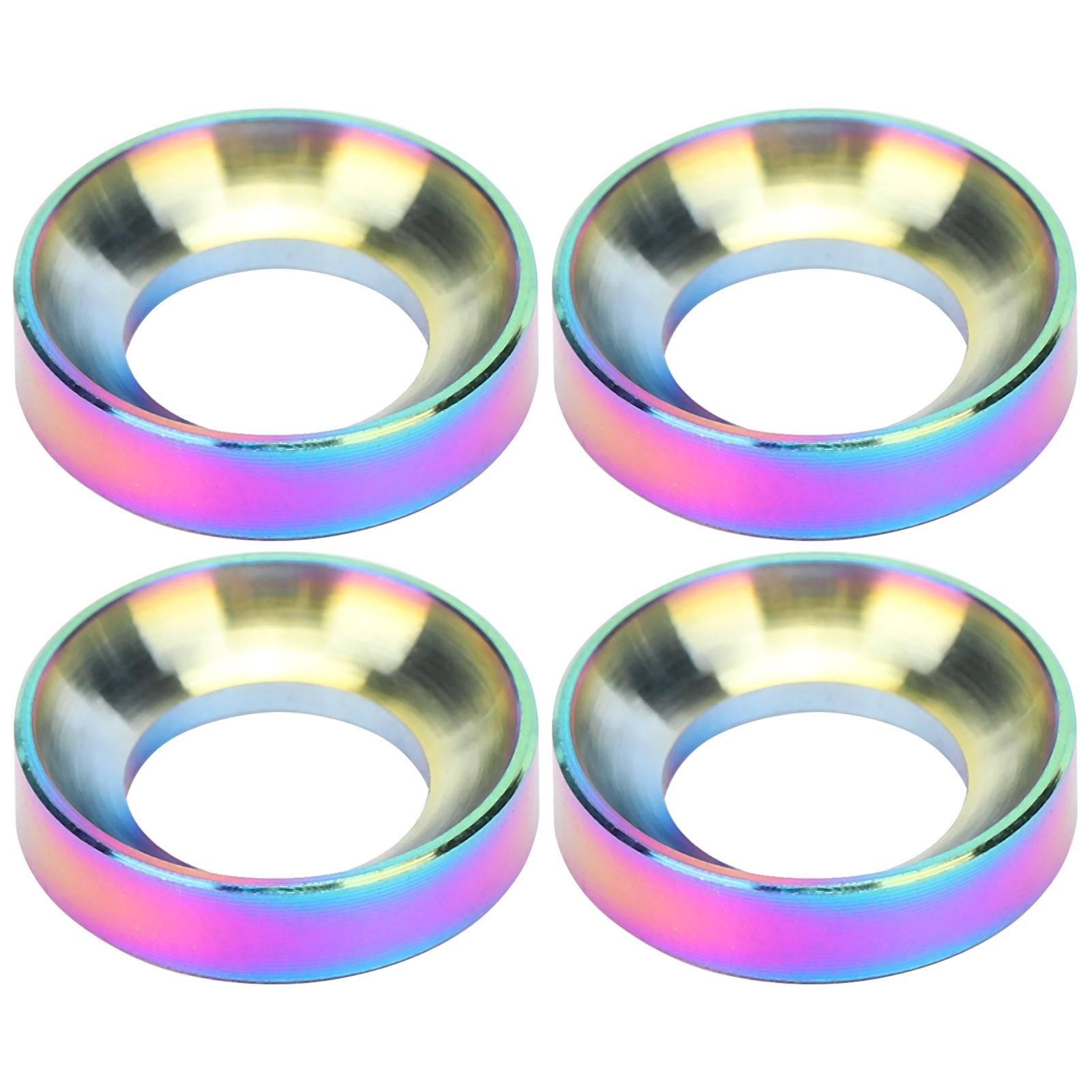 

4Pcs Mountain Bike Titanium Alloy Screw Bolts Spacers Brake Caliper Concave Gasket M6 Blue