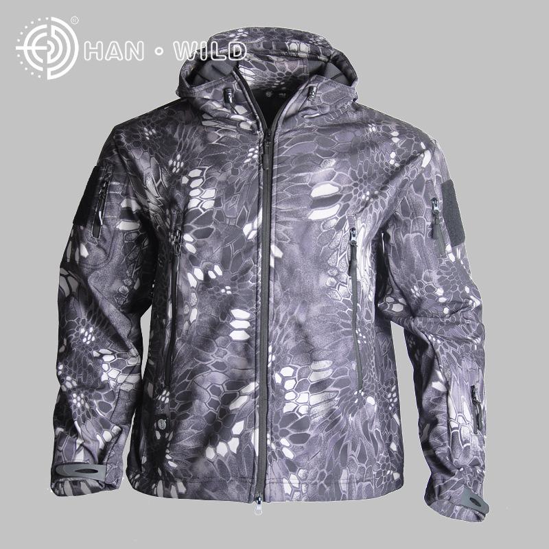 Hanye Sharkskin Softshell Camouflage Windbreaker for Men & Women - Breathable Outdoor Tactical Training Suit