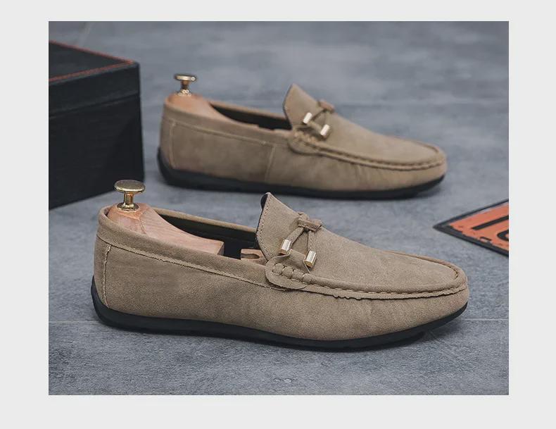 Herren-Schlupfschuhe aus Leder mit weicher Sohle, Frühjahr 2024