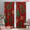 2pcs,2D Plane Printing Print Curtains Adorable Santa Hat & Scarf Polyester Easy Install (without Rod) Room Decor Perfect for