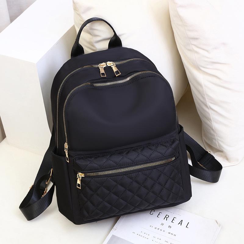 Women s Embroidered Oxford Cloth Casual Backpack for Travel and Storage чёрный