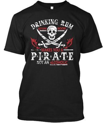 Rum-Piraten-Trinken vor Mittag macht dich zu einem Nicht-An T-Shirt Hergestellt in den USA S bis 5XL