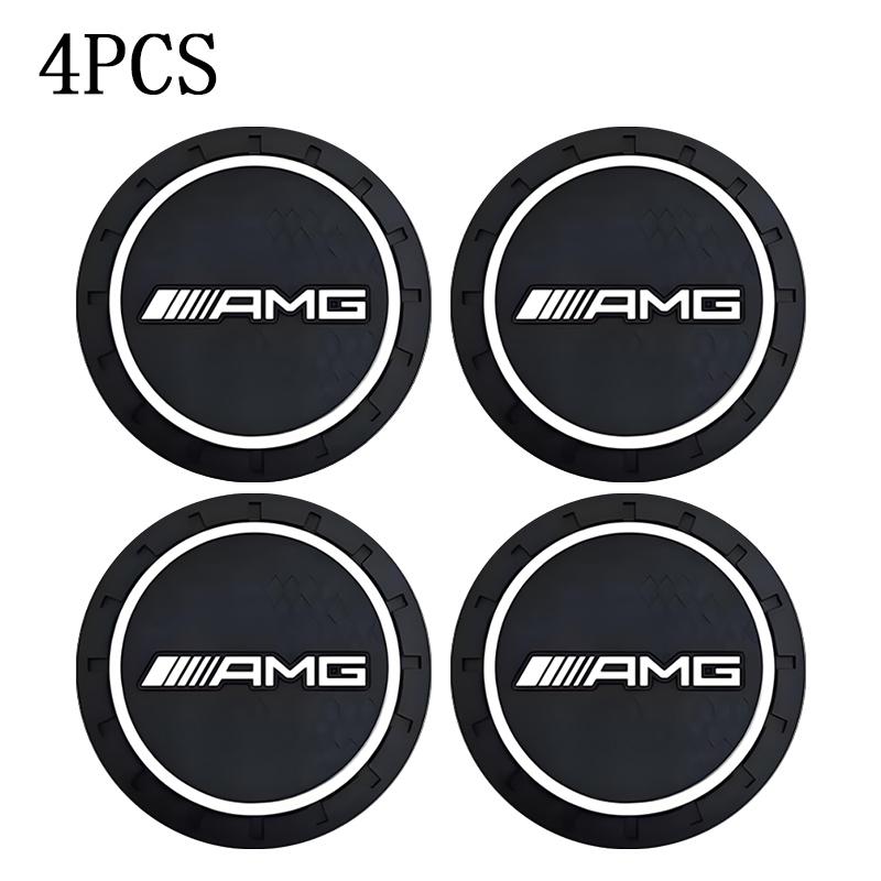 For MERCEDES BENZ AMG W203 W205 W206 W166 X253 C180 X205 PVC Car Coasters Water Cup Slots Non-Slip Mat Water Cup Pad Accessories OX9