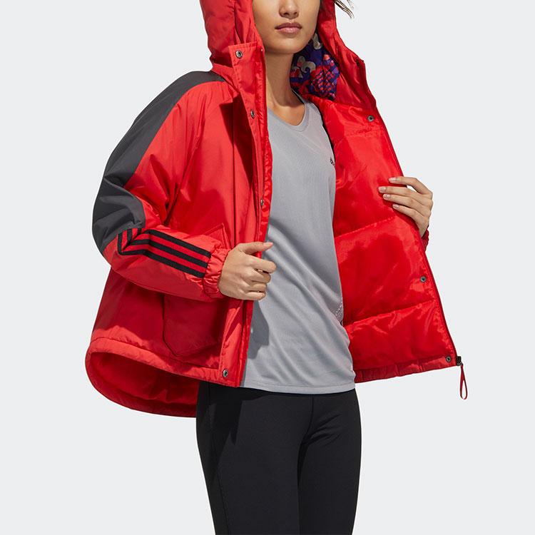 Adidas Cny Series W X-Bu Jacket Casual Sports Hooded Cotton Coat Winter Women Jackets Crimson GN7377