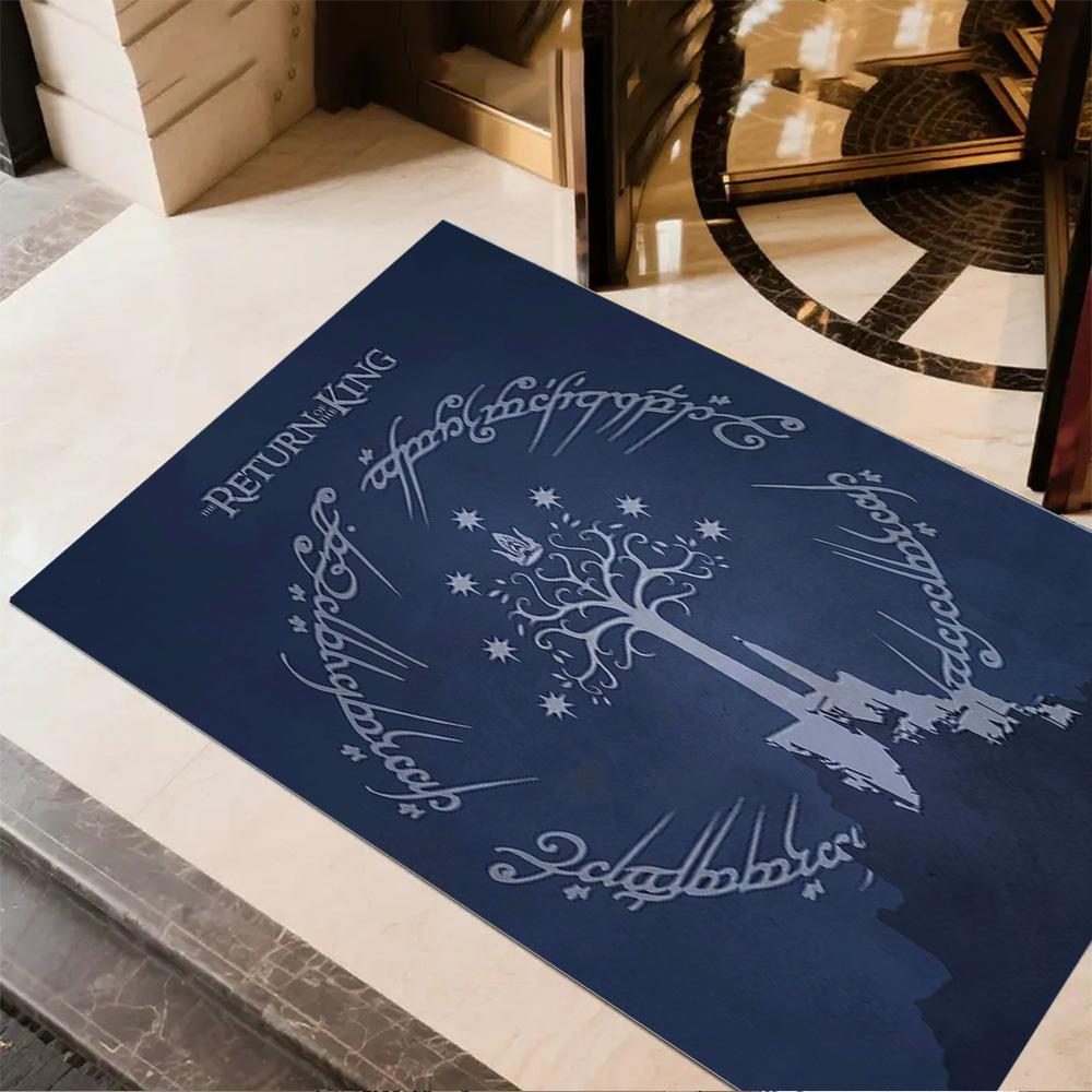 Lord Rings Symbol Carpet Design for Hallway Balcony Entryway Playrooms Antislip Carpet Office Home Decor Wedding Party Gift