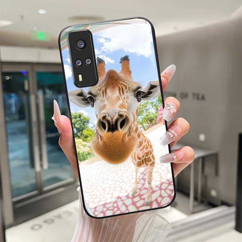 

Beautiful Flower Cute Cats Case For Vivo Y51 2020 Y31 2021 Y 31 Y53S Y51A Tempered Glass Phone Case Protective Cover Hard Shell VIVO Y51A