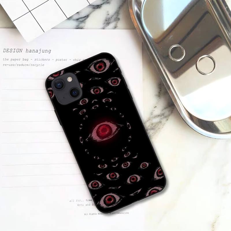 Scary Face Eyes Phone Case For iPhone Mini 11 12 13 14 15 Pro XS Max X Plus SE XR Shell